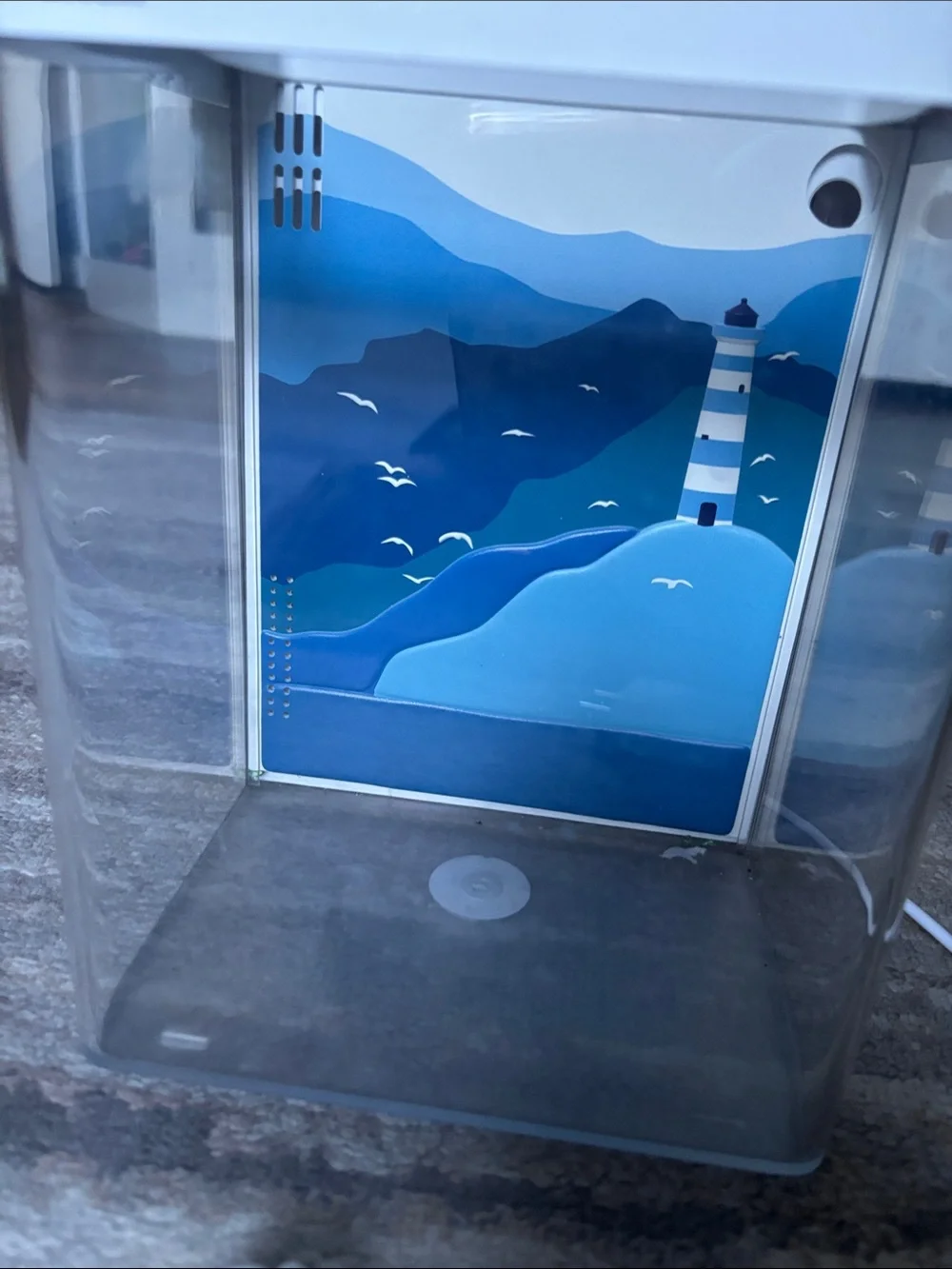 Fish Tank with lighthouse scene (1.5 gallon)